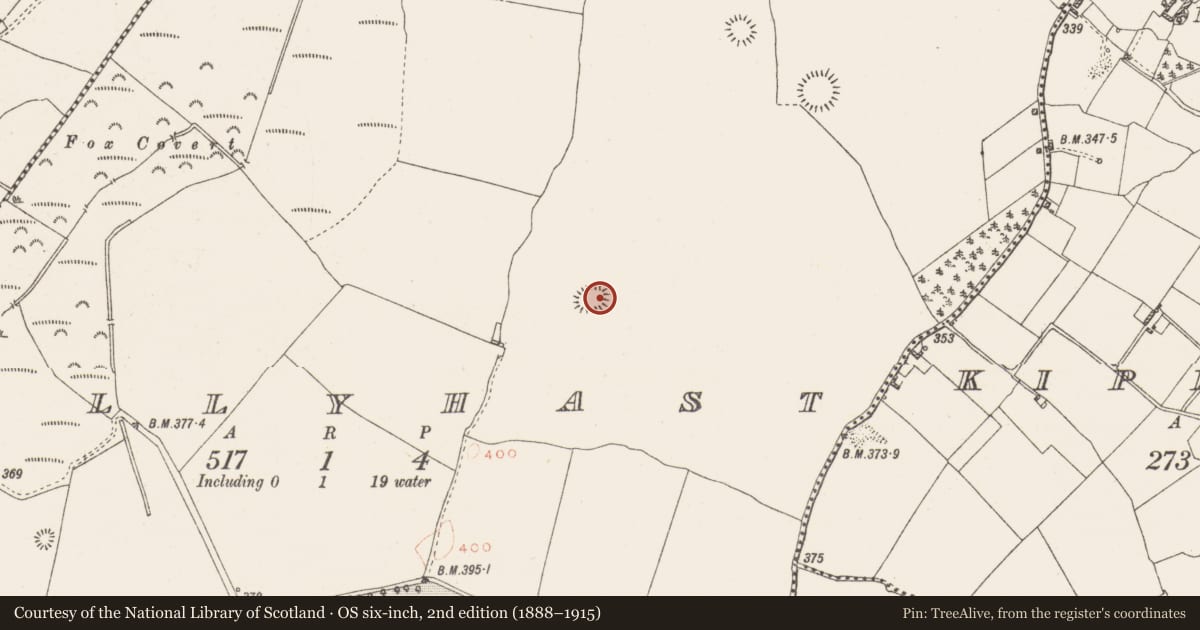Ordnance Survey six-inch map, 2nd edition (1888–1915) covering the location of Ringfort - rath, Ballyhast, County Westmeath, with a pin at the register's coordinates