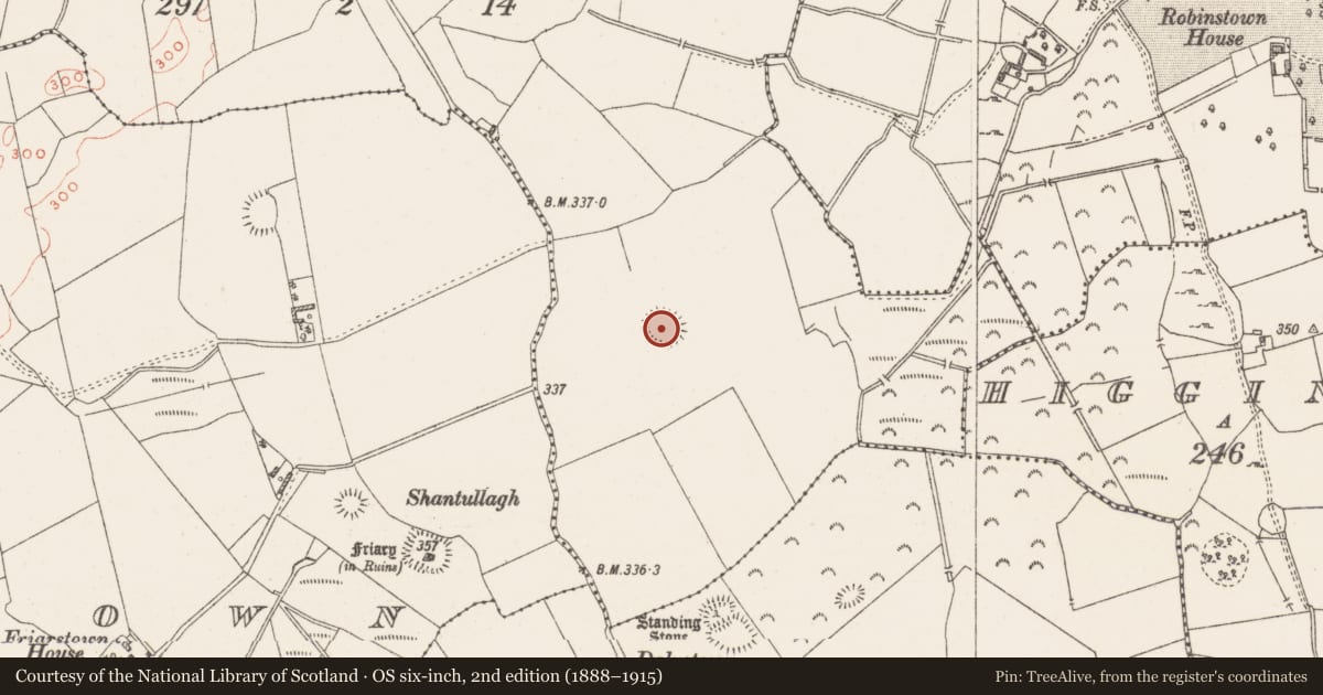 Ordnance Survey six-inch map, 2nd edition (1888–1915) covering the location of Ringfort - rath, Gaddaghanstown, County Westmeath, with a pin at the register's coordinates