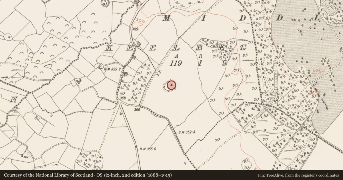 Ordnance Survey six-inch map, 2nd edition (1888–1915) covering the location of Ringfort - rath, Keelbeg, County Westmeath, with a pin at the register's coordinates