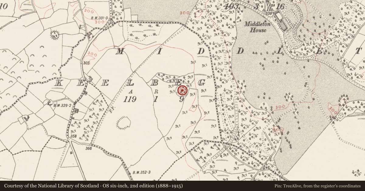 Ordnance Survey six-inch map, 2nd edition (1888–1915) covering the location of Ringfort - rath, Keelbeg, County Westmeath, with a pin at the register's coordinates