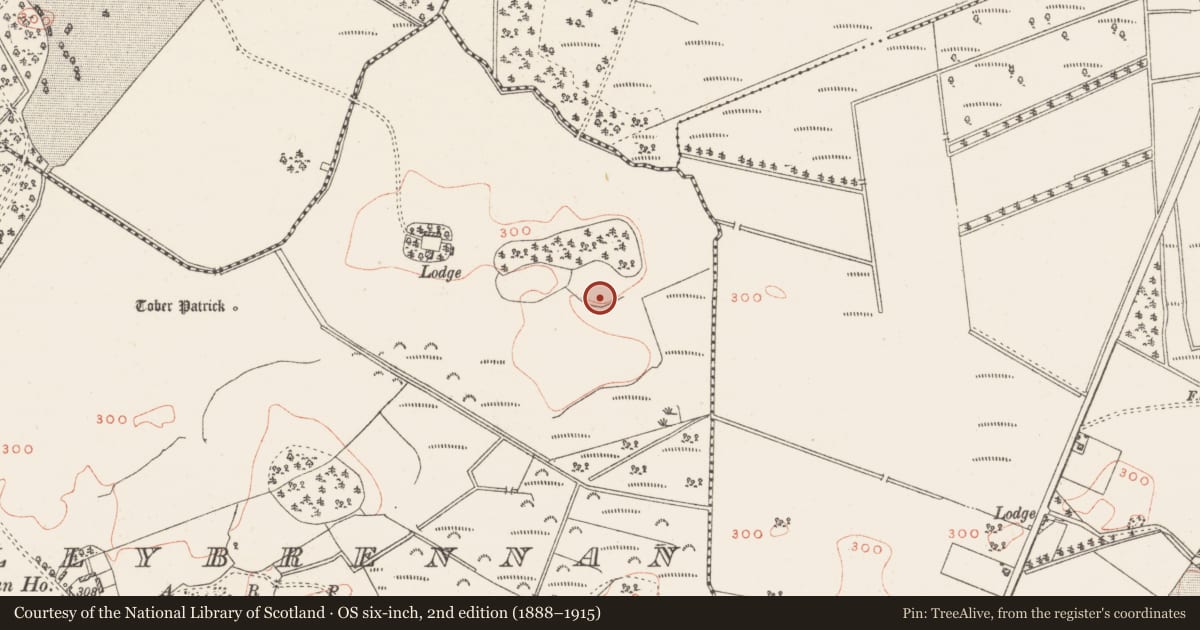 Ordnance Survey six-inch map, 2nd edition (1888–1915) covering the location of House - indeterminate date, Ballybrennan, County Westmeath, with a pin at the register's coordinates