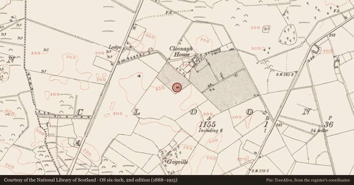 Ordnance Survey six-inch map, 2nd edition (1888–1915) covering the location of Ringfort - rath, Cloonagh, County Westmeath, with a pin at the register's coordinates