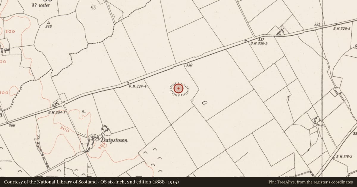 Ordnance Survey six-inch map, 2nd edition (1888–1915) covering the location of Ringfort - rath, Dalystown, County Westmeath, with a pin at the register's coordinates