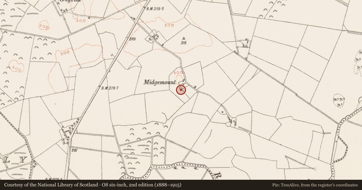 Ordnance Survey six-inch map, 2nd edition (1888–1915) covering the location of Chapel, Cloonagh, County Westmeath, with a pin at the register's coordinates