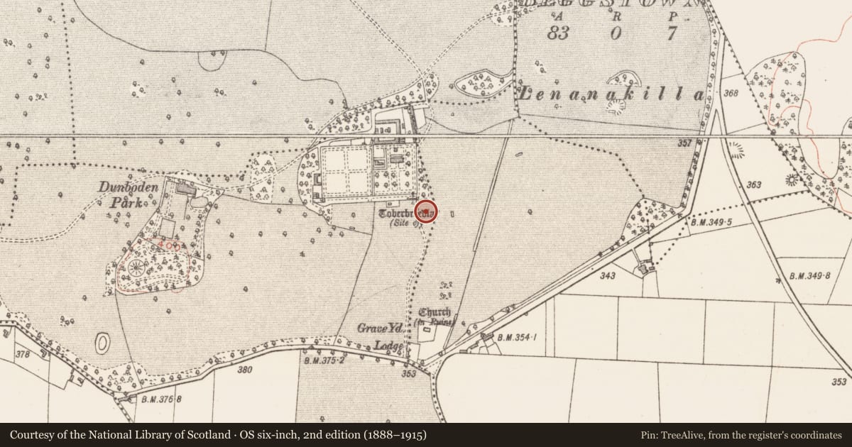 Ordnance Survey six-inch map, 2nd edition (1888–1915) covering the location of Ritual site - holy well, Kilbride, County Westmeath, with a pin at the register's coordinates