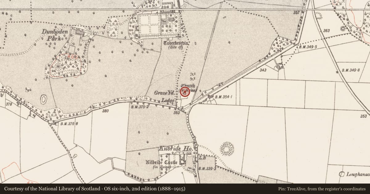 Ordnance Survey six-inch map, 2nd edition (1888–1915) covering the location of Church, Whitewell, County Westmeath, with a pin at the register's coordinates