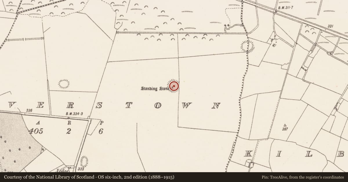 Ordnance Survey six-inch map, 2nd edition (1888–1915) covering the location of Ringfort - rath, Calverstown, County Westmeath, with a pin at the register's coordinates