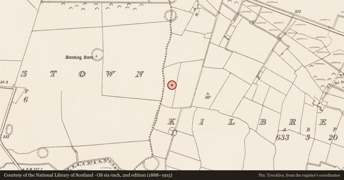 Ordnance Survey six-inch map, 2nd edition (1888–1915) covering the location of Ringfort - rath, Kilbrennan, County Westmeath, with a pin at the register's coordinates