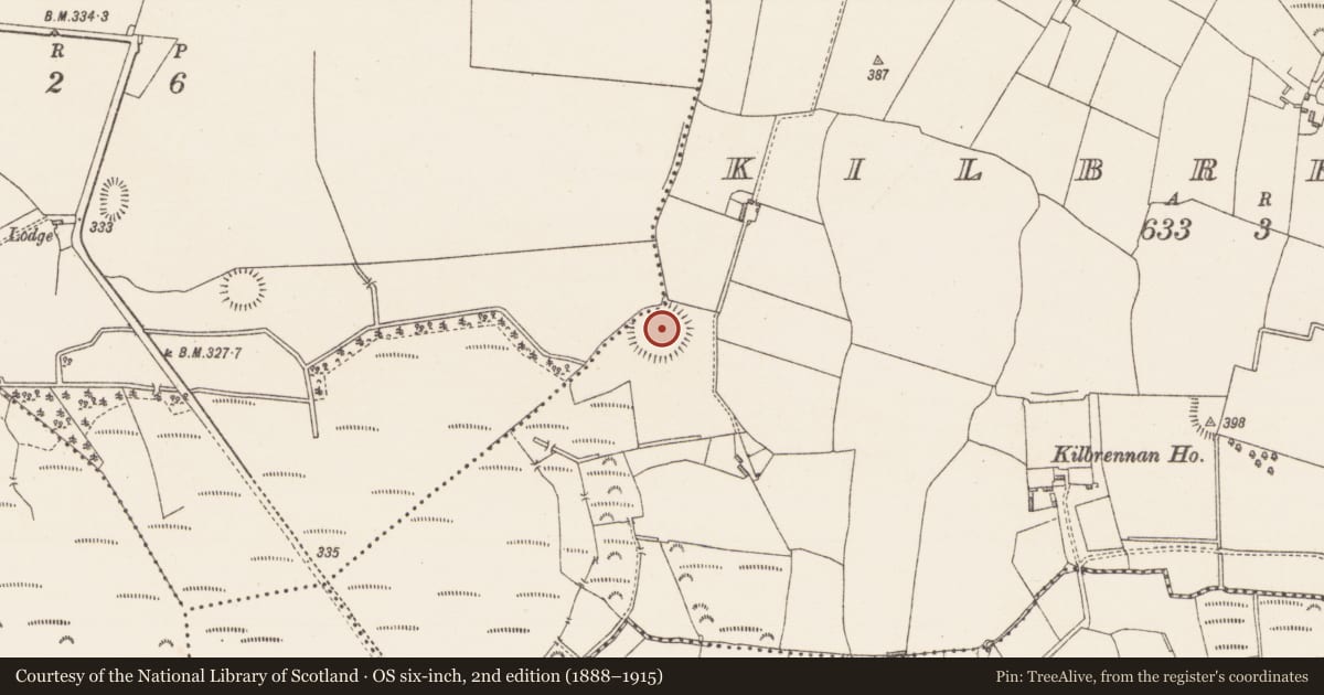Ordnance Survey six-inch map, 2nd edition (1888–1915) covering the location of Ringfort - rath, Kilbrennan, County Westmeath, with a pin at the register's coordinates