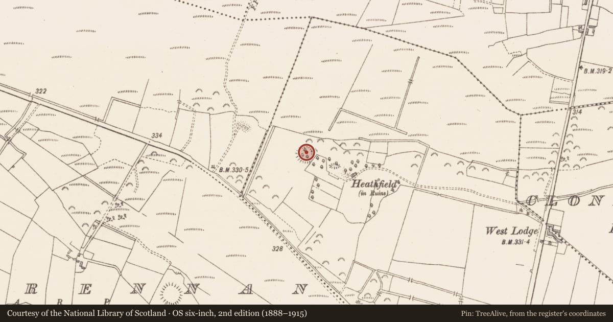 Ordnance Survey six-inch map, 2nd edition (1888–1915) covering the location of Ringfort - unclassified, Castlelost West, County Westmeath, with a pin at the register's coordinates