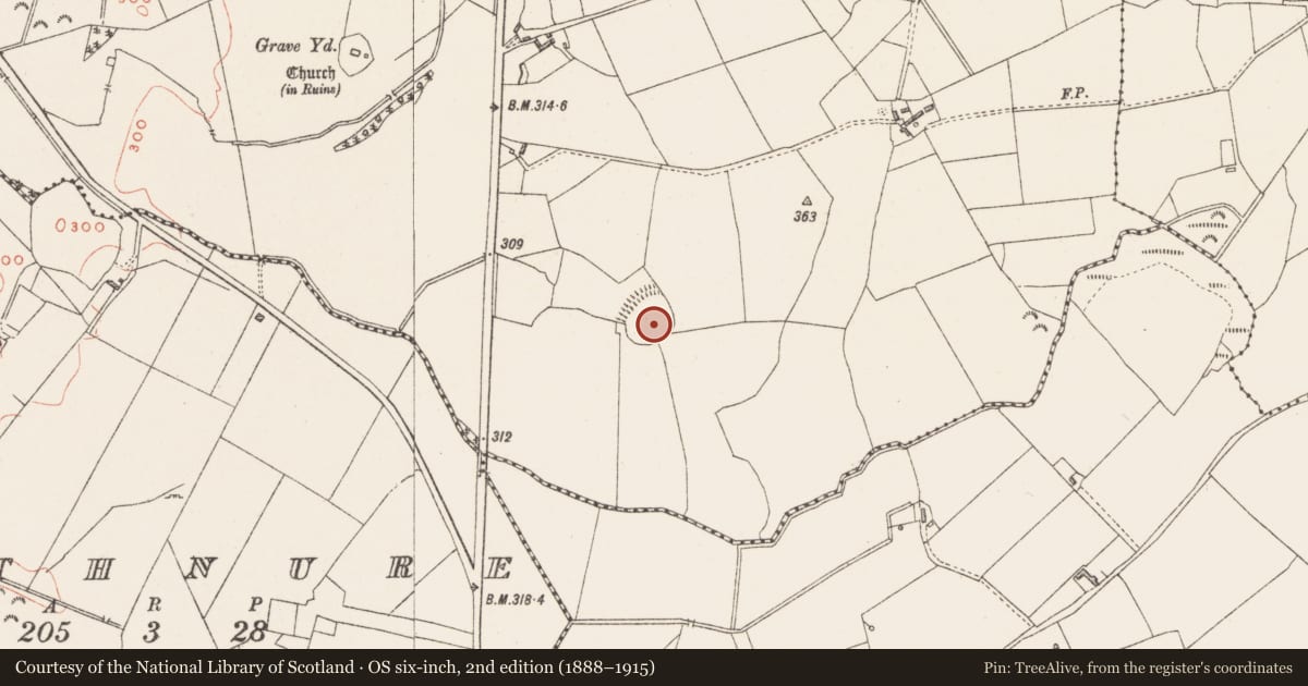 Ordnance Survey six-inch map, 2nd edition (1888–1915) covering the location of Ringfort - rath, Clonfad, County Westmeath, with a pin at the register's coordinates