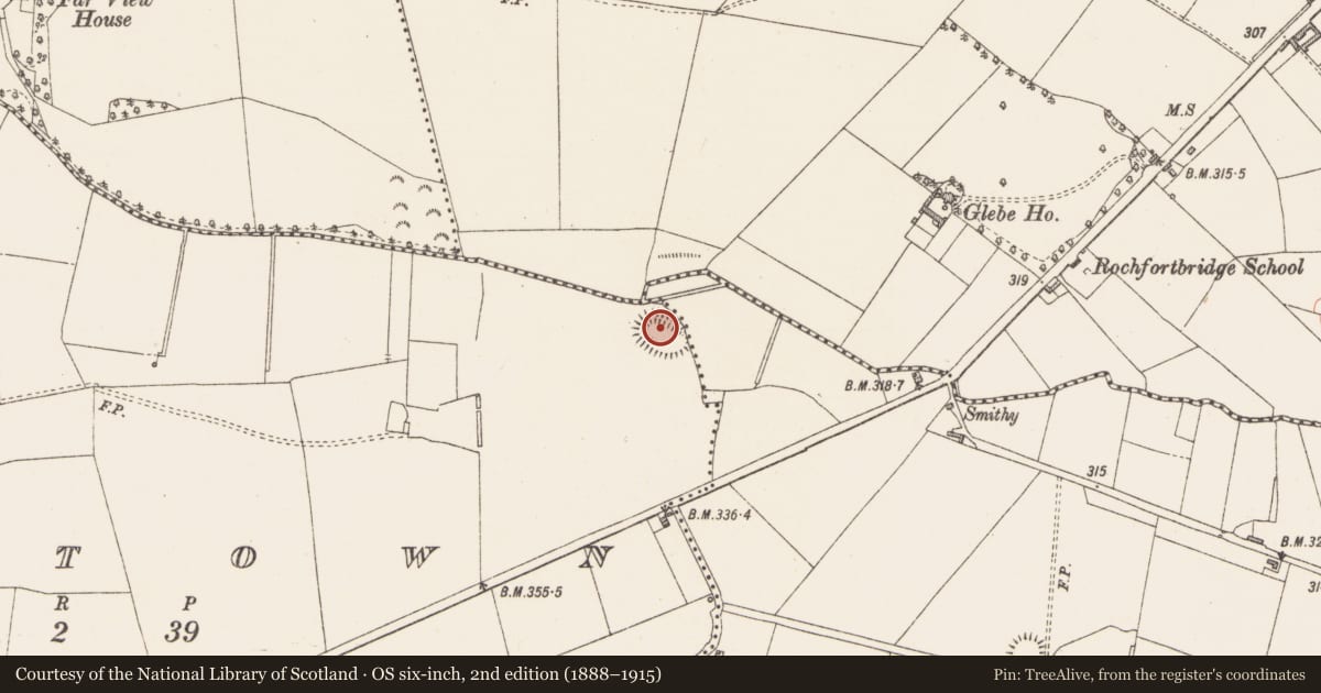 Ordnance Survey six-inch map, 2nd edition (1888–1915) covering the location of Ringfort - unclassified, Oldtown, County Westmeath, with a pin at the register's coordinates