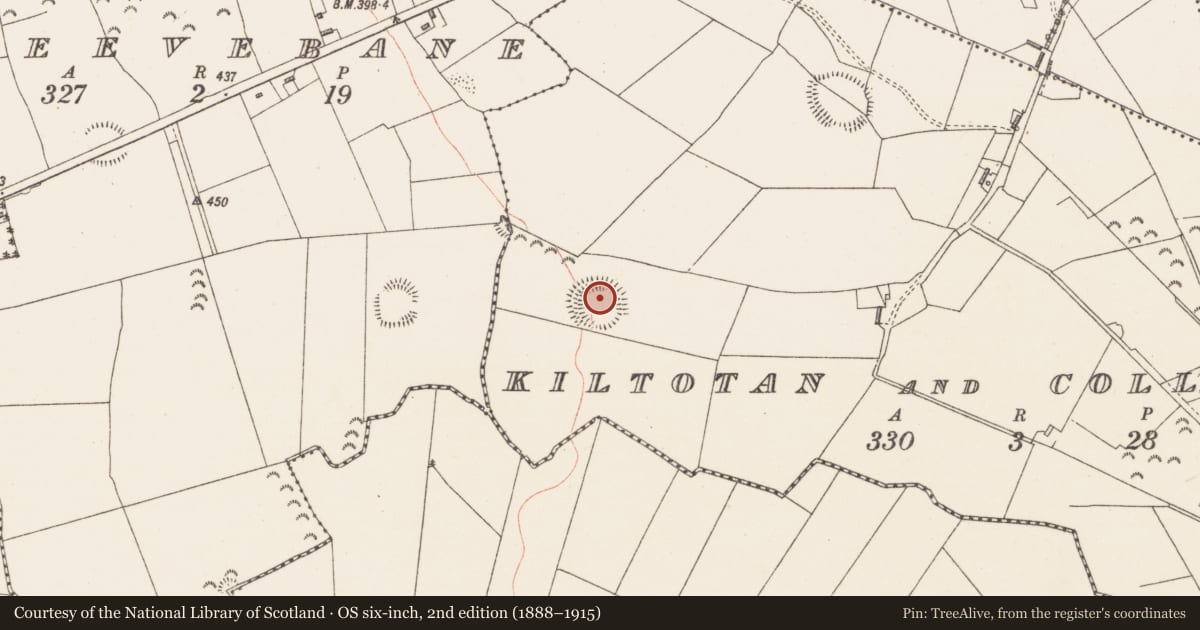 Ordnance Survey six-inch map, 2nd edition (1888–1915) covering the location of Ringfort - rath, Kiltotan And Collinstown, County Westmeath, with a pin at the register's coordinates