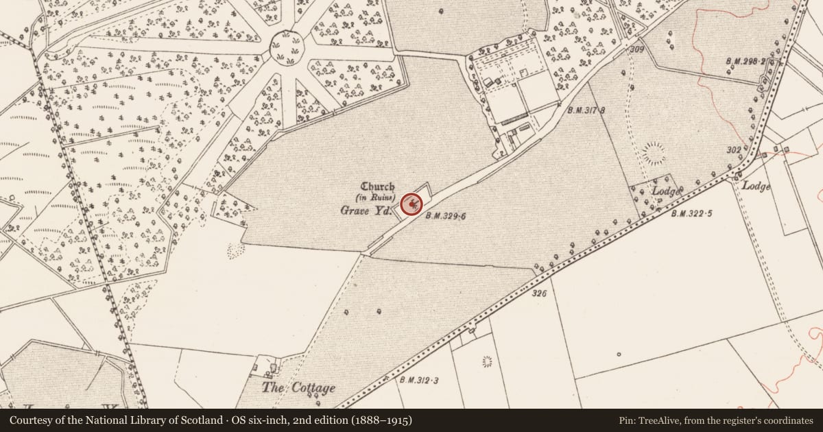 Ordnance Survey six-inch map, 2nd edition (1888–1915) covering the location of Graveyard, Gallstown, County Westmeath, with a pin at the register's coordinates
