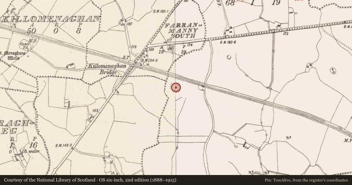Ordnance Survey six-inch map, 2nd edition (1888–1915) covering the location of Ringfort - rath, Castletown, County Westmeath, with a pin at the register's coordinates