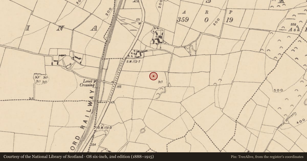 Ordnance Survey six-inch map, 2nd edition (1888–1915) covering the location of Ringfort - rath, Ask, County Wexford, with a pin at the register's coordinates