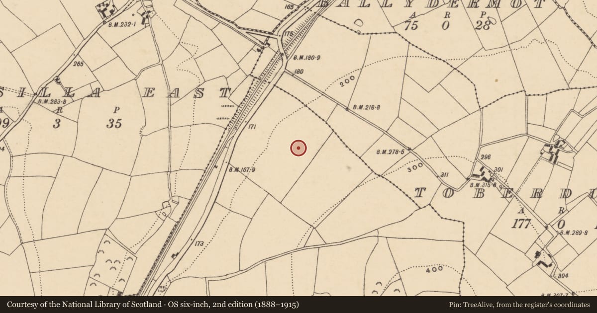 Ordnance Survey six-inch map, 2nd edition (1888–1915) covering the location of Furnace, Ask, County Wexford, with a pin at the register's coordinates