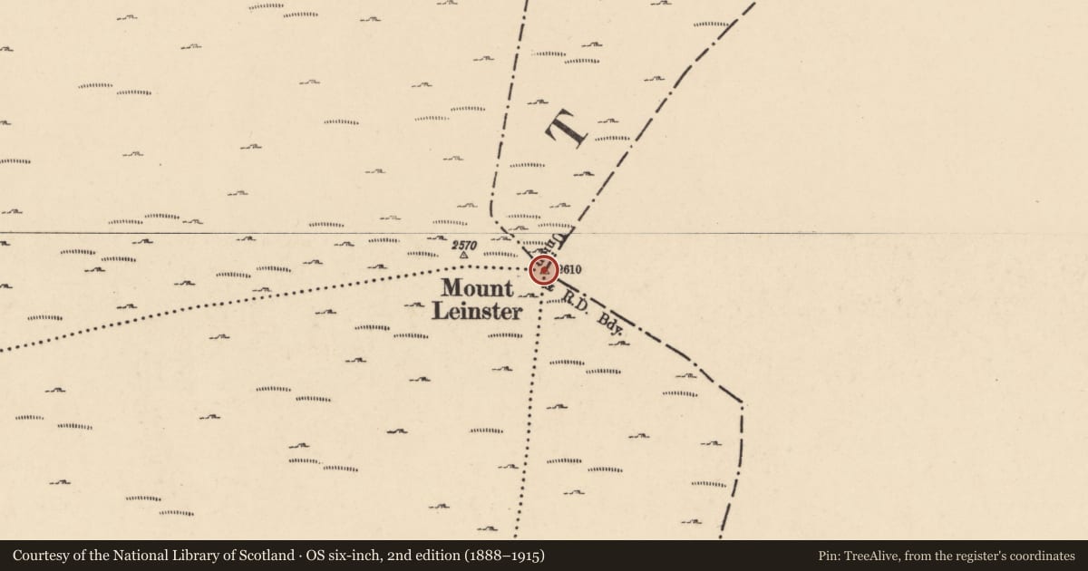 Ordnance Survey six-inch map, 2nd edition (1888–1915) covering the location of Cairn - unclassified, Craan, Ballycrystal, County Wexford, with a pin at the register's coordinates