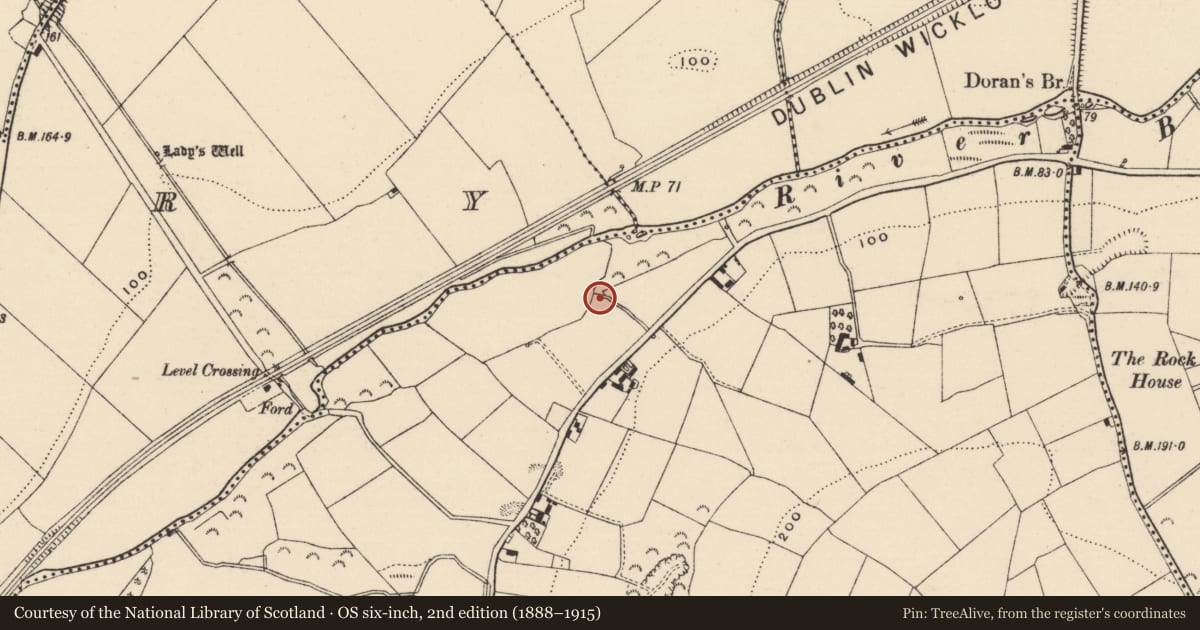 Ordnance Survey six-inch map, 2nd edition (1888–1915) covering the location of Ringfort - unclassified, Clone, County Wexford, with a pin at the register's coordinates