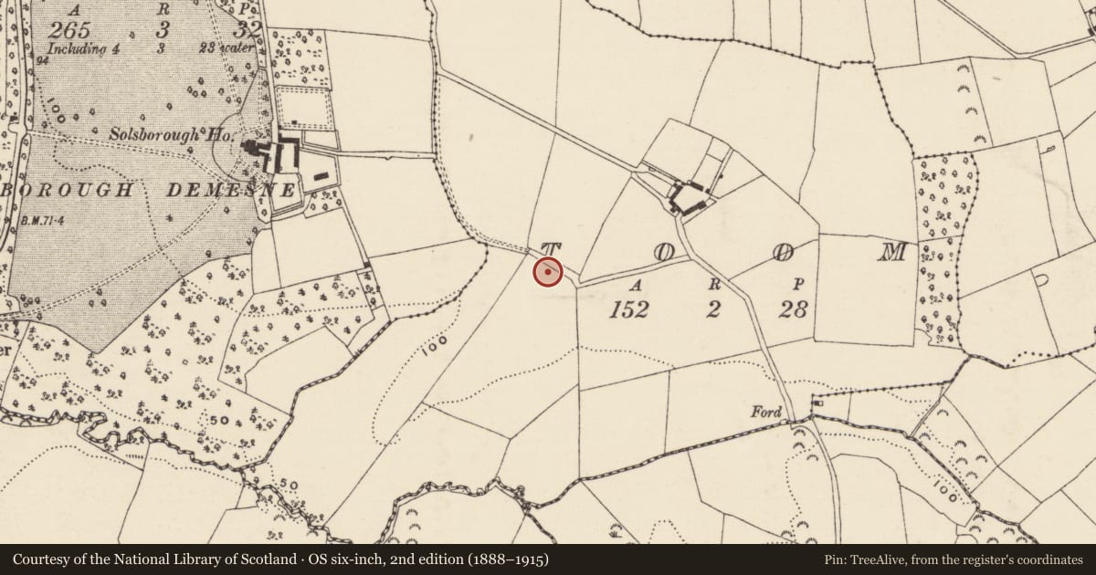 Ordnance Survey six-inch map, 2nd edition (1888–1915) covering the location of Hearth, Toom, County Wexford, with a pin at the register's coordinates