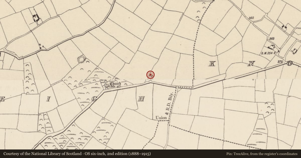 Ordnance Survey six-inch map, 2nd edition (1888–1915) covering the location of Ringfort - unclassified, Clonleigh, County Wexford, with a pin at the register's coordinates