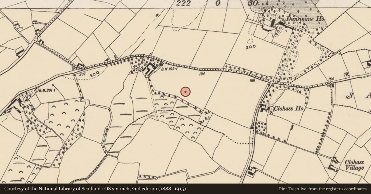 Ordnance Survey six-inch map, 2nd edition (1888–1915) covering the location of Fulacht fia, Templescoby, County Wexford, with a pin at the register's coordinates