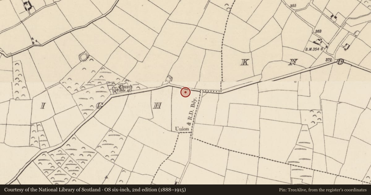Ordnance Survey six-inch map, 2nd edition (1888–1915) covering the location of Ringfort - rath, Clonleigh, County Wexford, with a pin at the register's coordinates