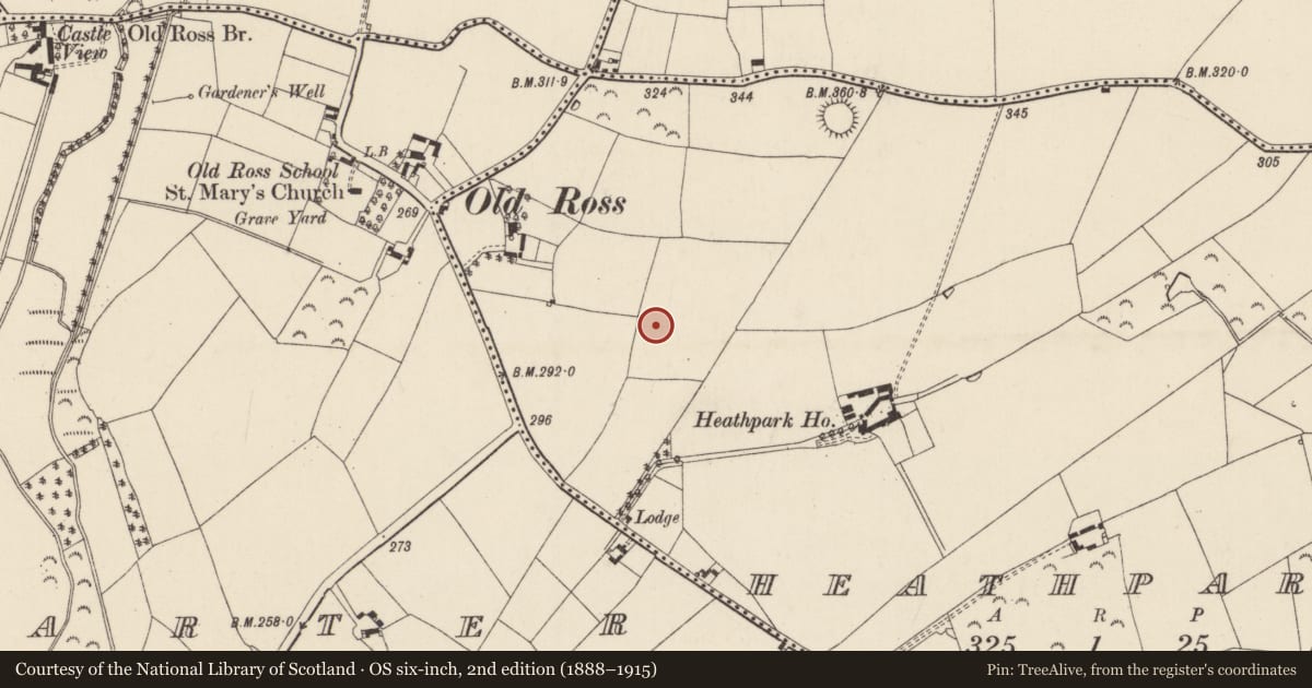 Ordnance Survey six-inch map, 2nd edition (1888–1915) covering the location of Ringfort - unclassified, Heathpark, County Wexford, with a pin at the register's coordinates