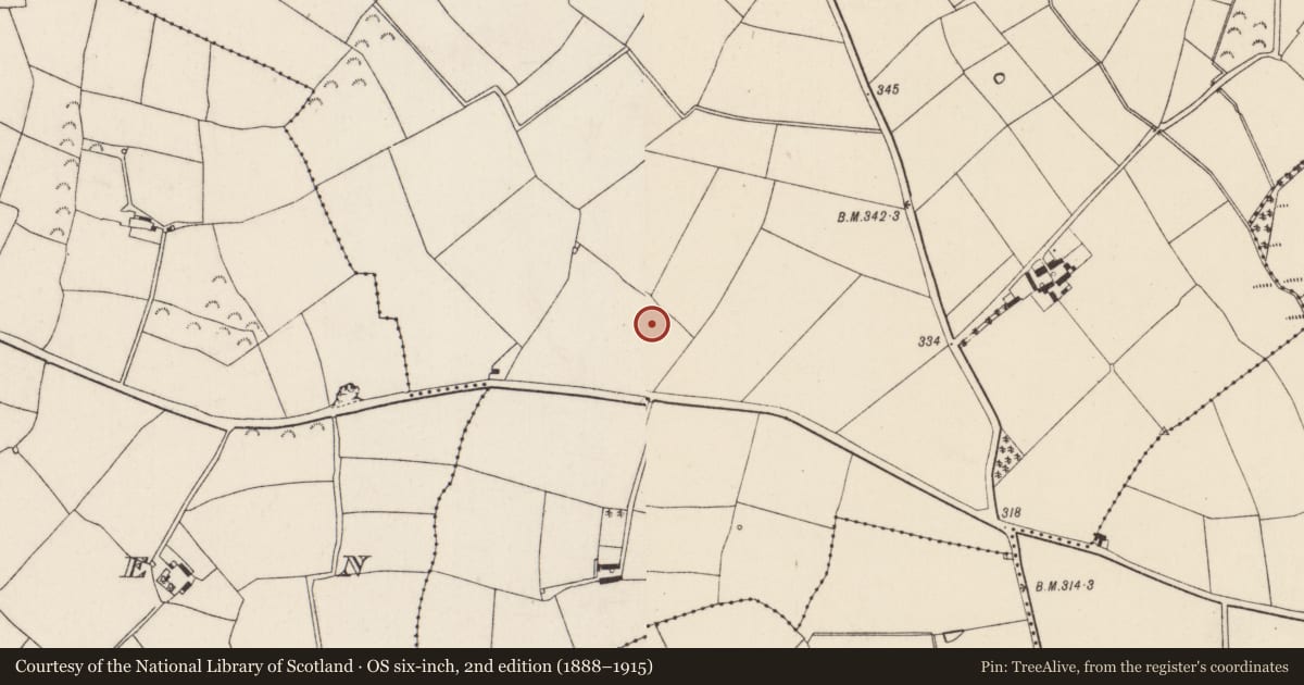 Ordnance Survey six-inch map, 2nd edition (1888–1915) covering the location of Excavation - miscellaneous, Lacken, County Wexford, with a pin at the register's coordinates