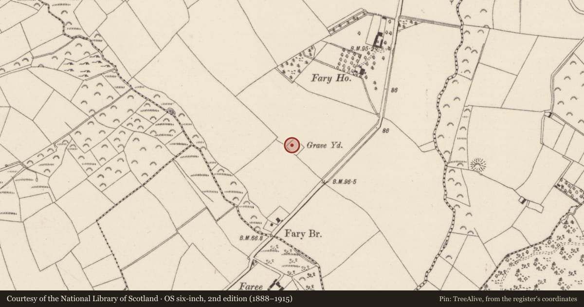 Ordnance Survey six-inch map, 2nd edition (1888–1915) covering the location of Ecclesiastical enclosure, Ballyclemock, County Wexford, with a pin at the register's coordinates