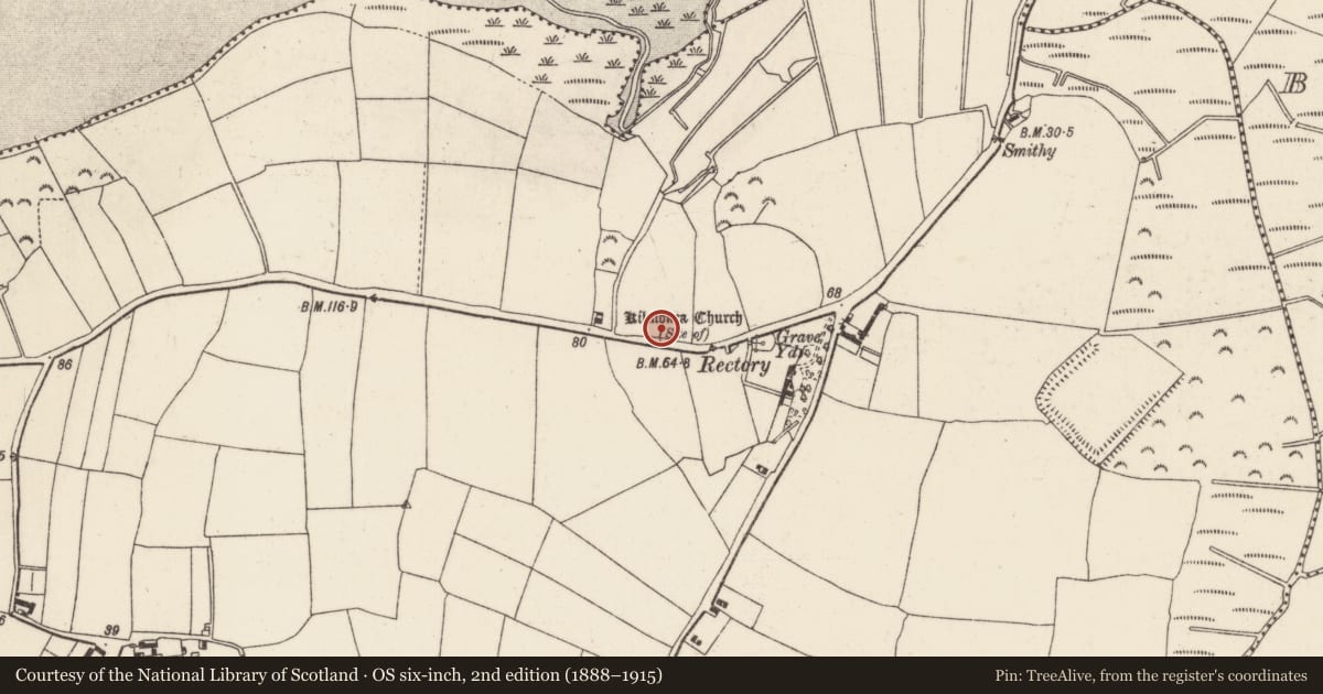 Ordnance Survey six-inch map, 2nd edition (1888–1915) covering the location of Enclosure, Great Island, County Wexford, with a pin at the register's coordinates