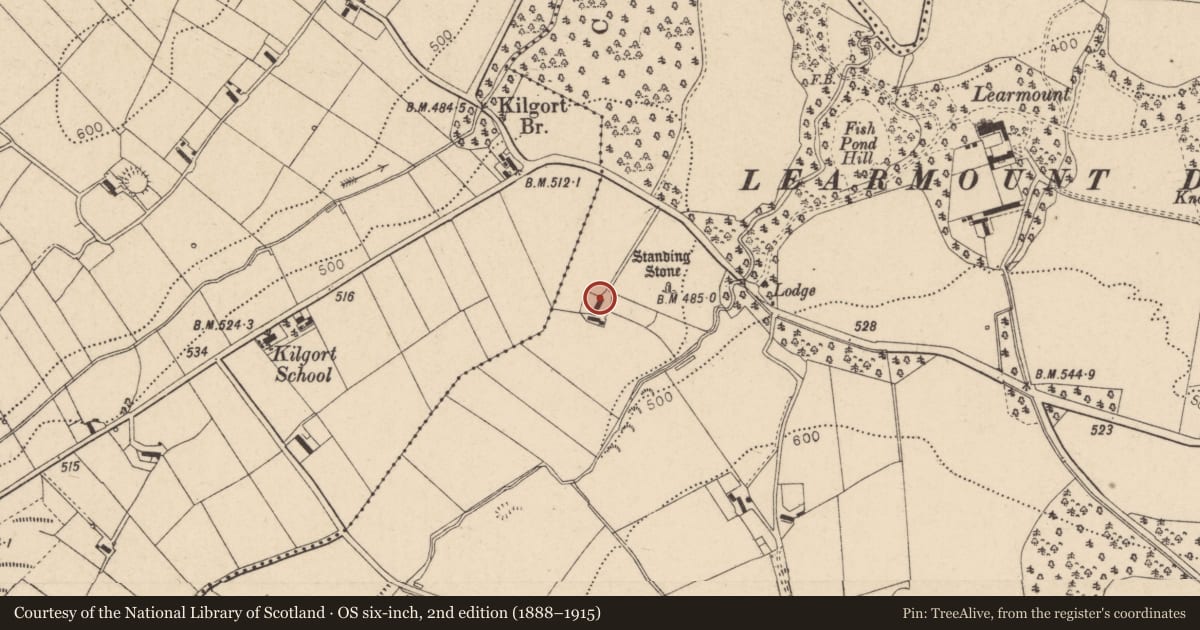 Ordnance Survey six-inch map, 2nd edition (1888–1915) covering the location of Lear House, Derry City and Strabane, with a pin at the register's coordinates