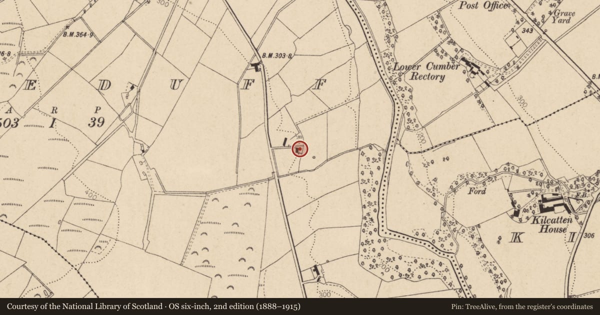 Ordnance Survey six-inch map, 2nd edition (1888–1915) covering the location of 54 Ardground Road, Toneduff, Derry City and Strabane, with a pin at the register's coordinates