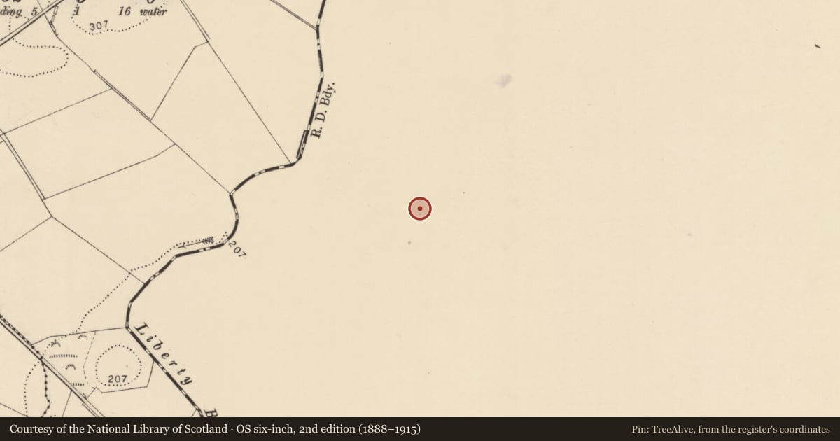 Ordnance Survey six-inch map, 2nd edition (1888–1915) covering the location of Clover Farm, Killea, Derry City and Strabane, with a pin at the register's coordinates