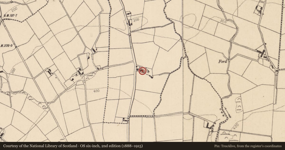 Ordnance Survey six-inch map, 2nd edition (1888–1915) covering the location of 1 Coolagh Road, Causeway Coast and Glens, with a pin at the register's coordinates