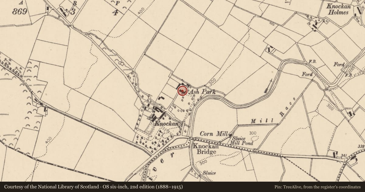 Ordnance Survey six-inch map, 2nd edition (1888–1915) covering the location of 714 Glenshane Road, Knockan, Causeway Coast and Glens, with a pin at the register's coordinates