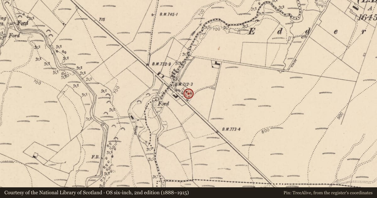 Ordnance Survey six-inch map, 2nd edition (1888–1915) covering the location of 154 Glenedra Road, Templemoyle, Causeway Coast and Glens, with a pin at the register's coordinates