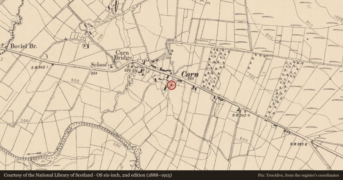 Ordnance Survey six-inch map, 2nd edition (1888–1915) covering the location of 917 Glenshane Road, Carn, Causeway Coast and Glens, with a pin at the register's coordinates