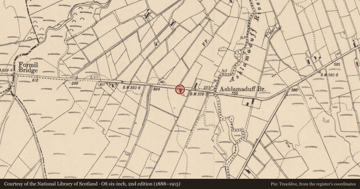 Ordnance Survey six-inch map, 2nd edition (1888–1915) covering the location of Gelvin Road, Causeway Coast and Glens, with a pin at the register's coordinates