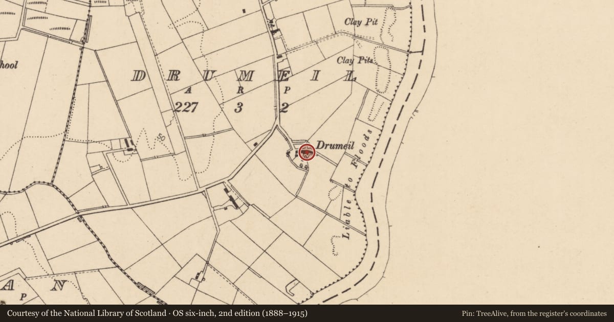 Ordnance Survey six-inch map, 2nd edition (1888–1915) covering the location of 23 Clagan Road, Causeway Coast and Glens, with a pin at the register's coordinates