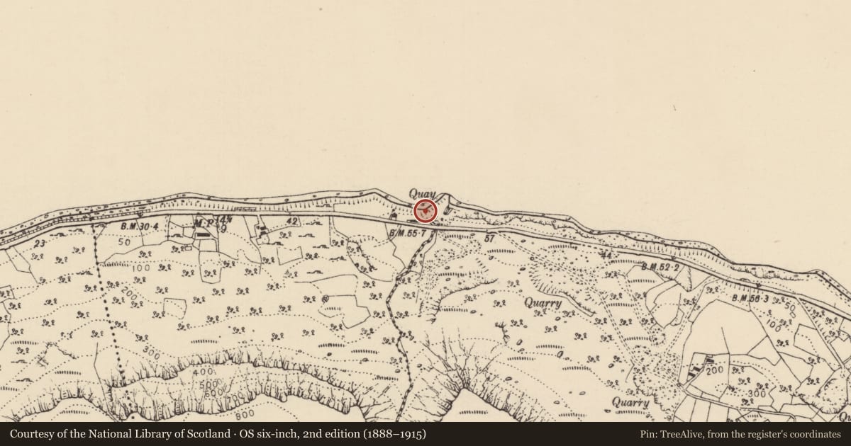 Ordnance Survey six-inch map, 2nd edition (1888–1915) covering the location of 125 Garron Road, Causeway Coast and Glens, with a pin at the register's coordinates
