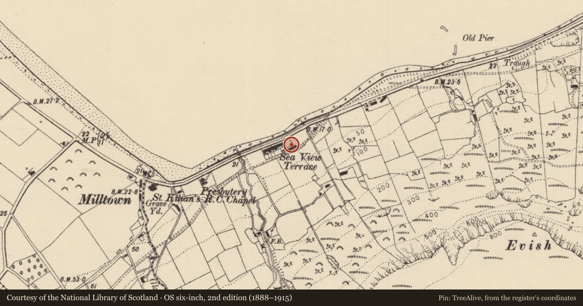 Ordnance Survey six-inch map, 2nd edition (1888–1915) covering the location of Engine House, Causeway Coast and Glens, with a pin at the register's coordinates