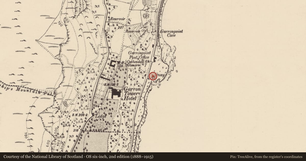 Ordnance Survey six-inch map, 2nd edition (1888–1915) covering the location of Harbour, Galboly Lower, with a pin at the register's coordinates