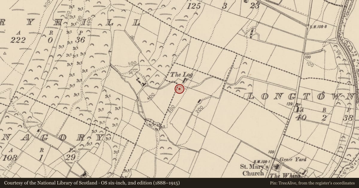 Ordnance Survey six-inch map, 2nd edition (1888–1915) covering the location of Lime Kiln, Lemnalary, Mid and East Antrim, with a pin at the register's coordinates