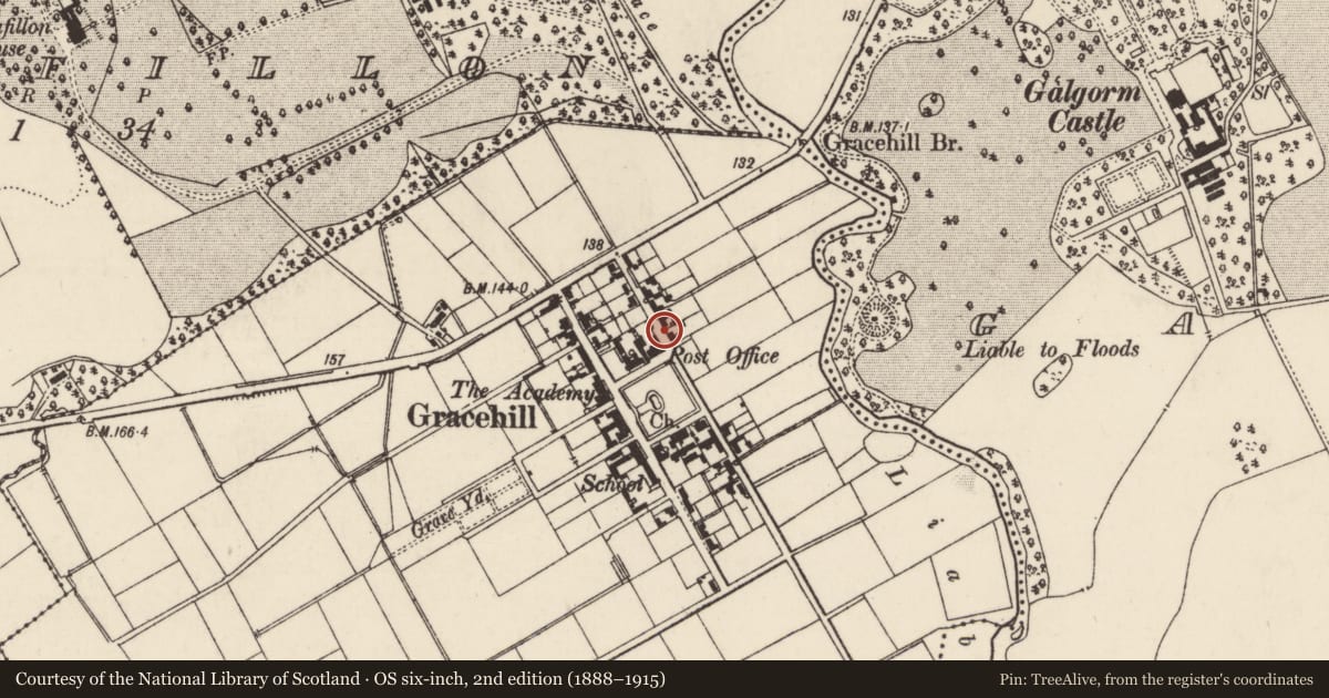 Ordnance Survey six-inch map, 2nd edition (1888–1915) covering the location of Maineway House, Mid and East Antrim, with a pin at the register's coordinates