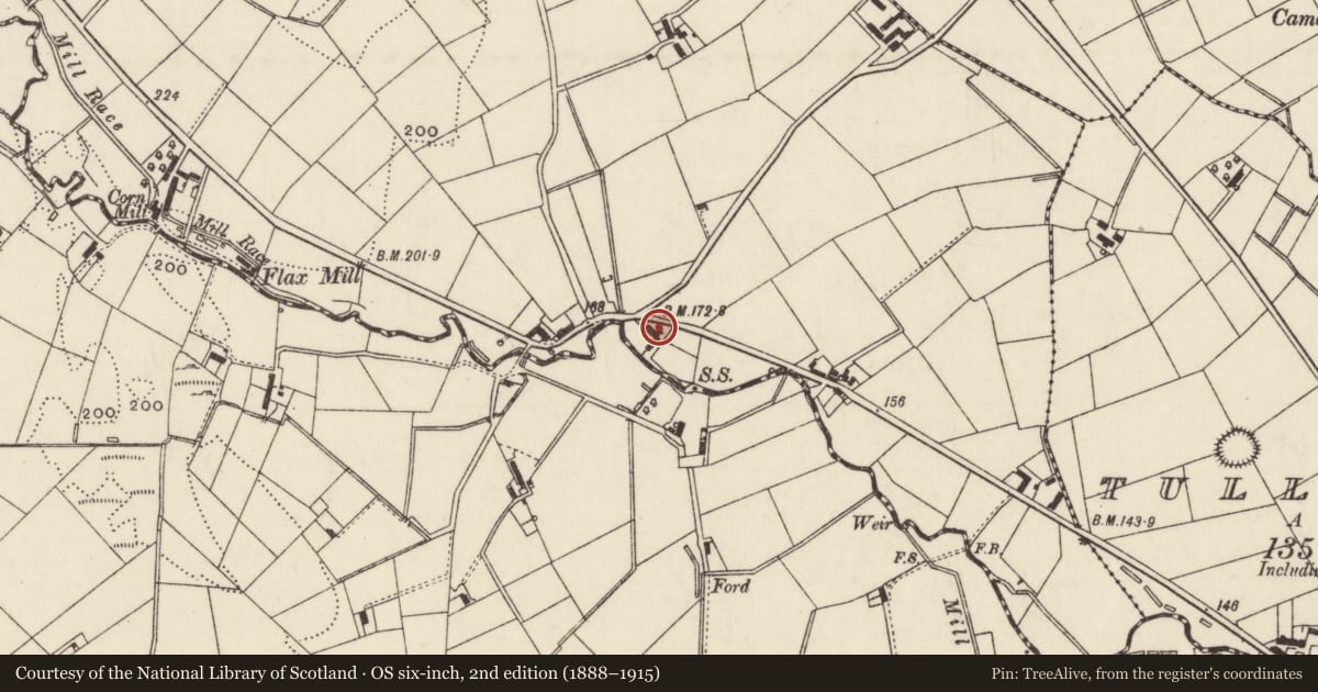 Ordnance Survey six-inch map, 2nd edition (1888–1915) covering the location of 73 Straid Road, Gloonan, Mid and East Antrim, with a pin at the register's coordinates