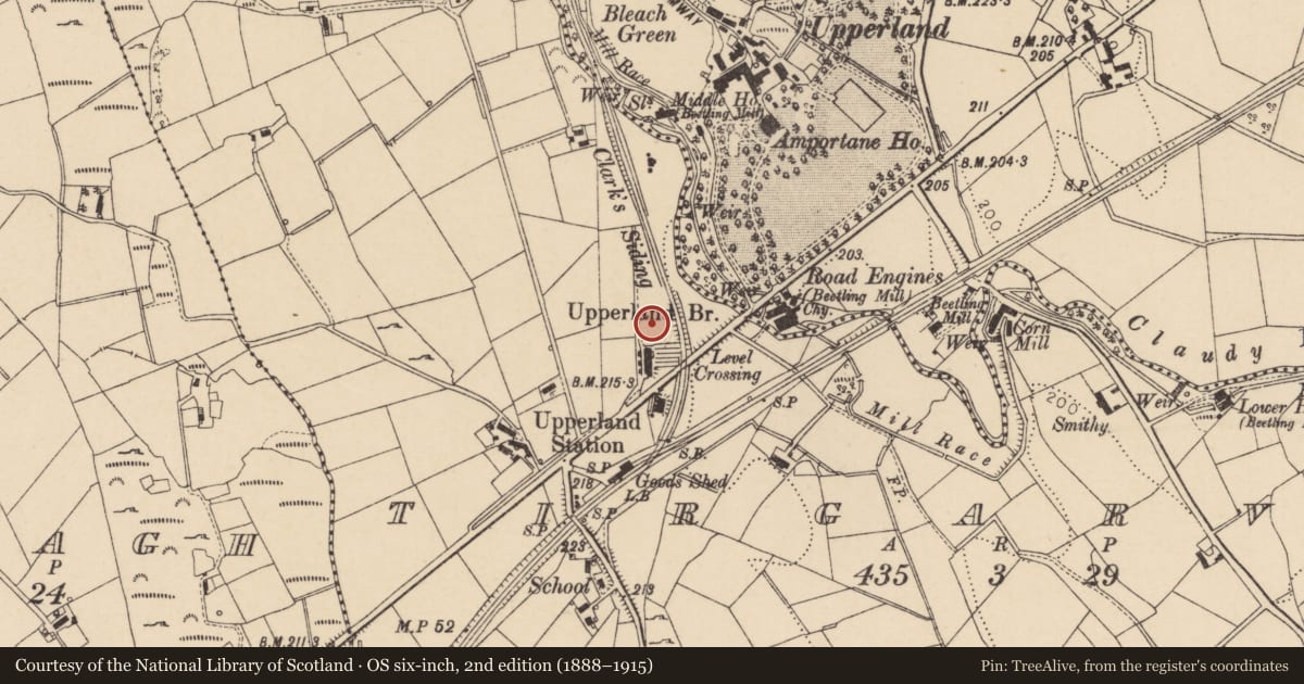 Ordnance Survey six-inch map, 2nd edition (1888–1915) covering the location of 10 Boyne Row, Mid Ulster, with a pin at the register's coordinates