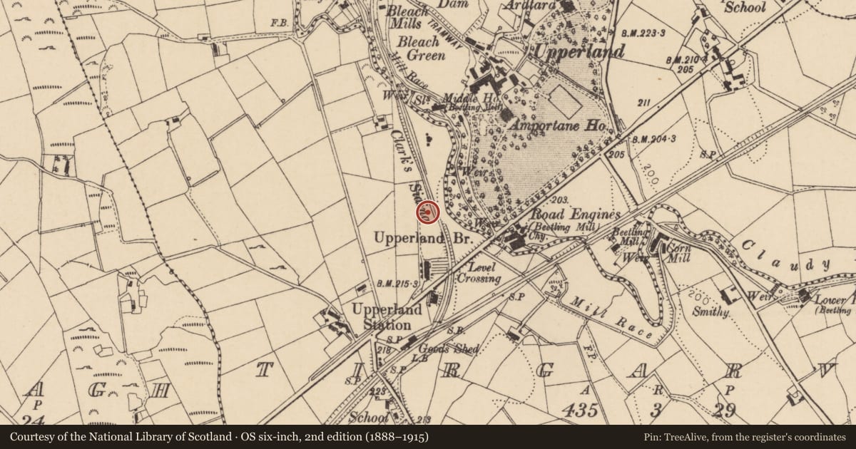 Ordnance Survey six-inch map, 2nd edition (1888–1915) covering the location of 21 Boyne Row, Mid Ulster, with a pin at the register's coordinates