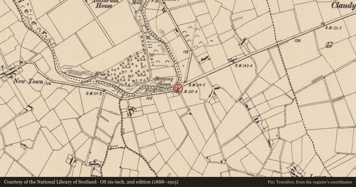Ordnance Survey six-inch map, 2nd edition (1888–1915) covering the location of Public House, Mid Ulster, with a pin at the register's coordinates