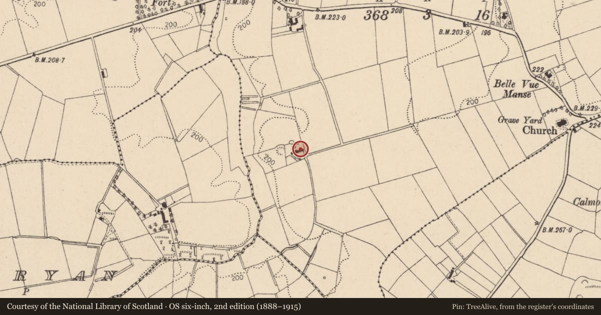 Ordnance Survey six-inch map, 2nd edition (1888–1915) covering the location of 20 Draperstown Road, Moneyshanere, Mid Ulster, with a pin at the register's coordinates